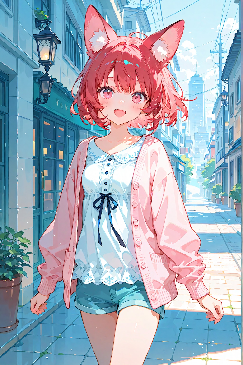 赤の霊狐とひ孫娘