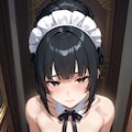 廊下で裸のメイドさん 3枚目