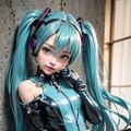 初音ミクです。015_（開脚）ラテックススーツ 7枚目
