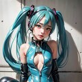 初音ミクです。015_（開脚）ラテックススーツ 6枚目