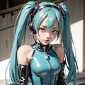 初音ミクです。015_（開脚）ラテックススーツ 8枚目