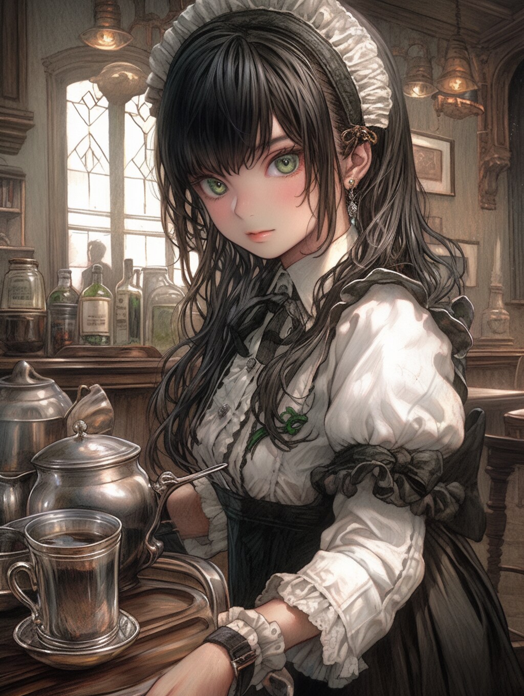 アンティークカフェのメイドさん