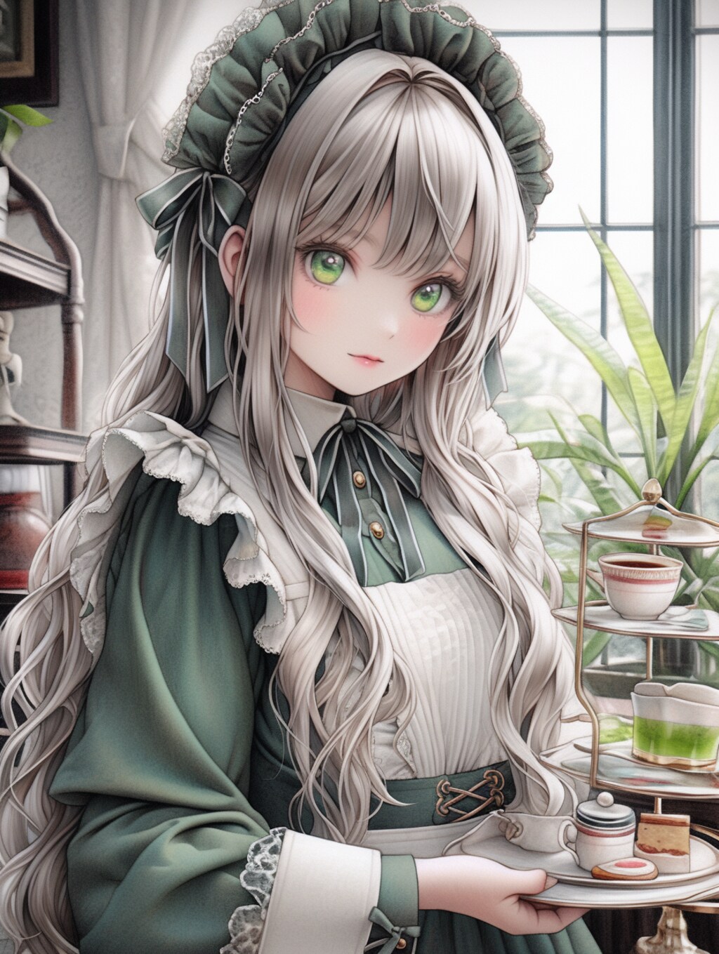 アンティークカフェのメイドさん