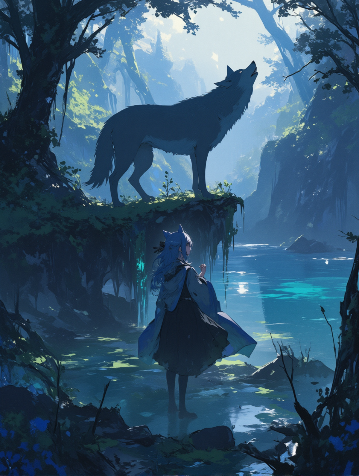 オオカミと娘_3 | の人気AIイラスト・グラビア