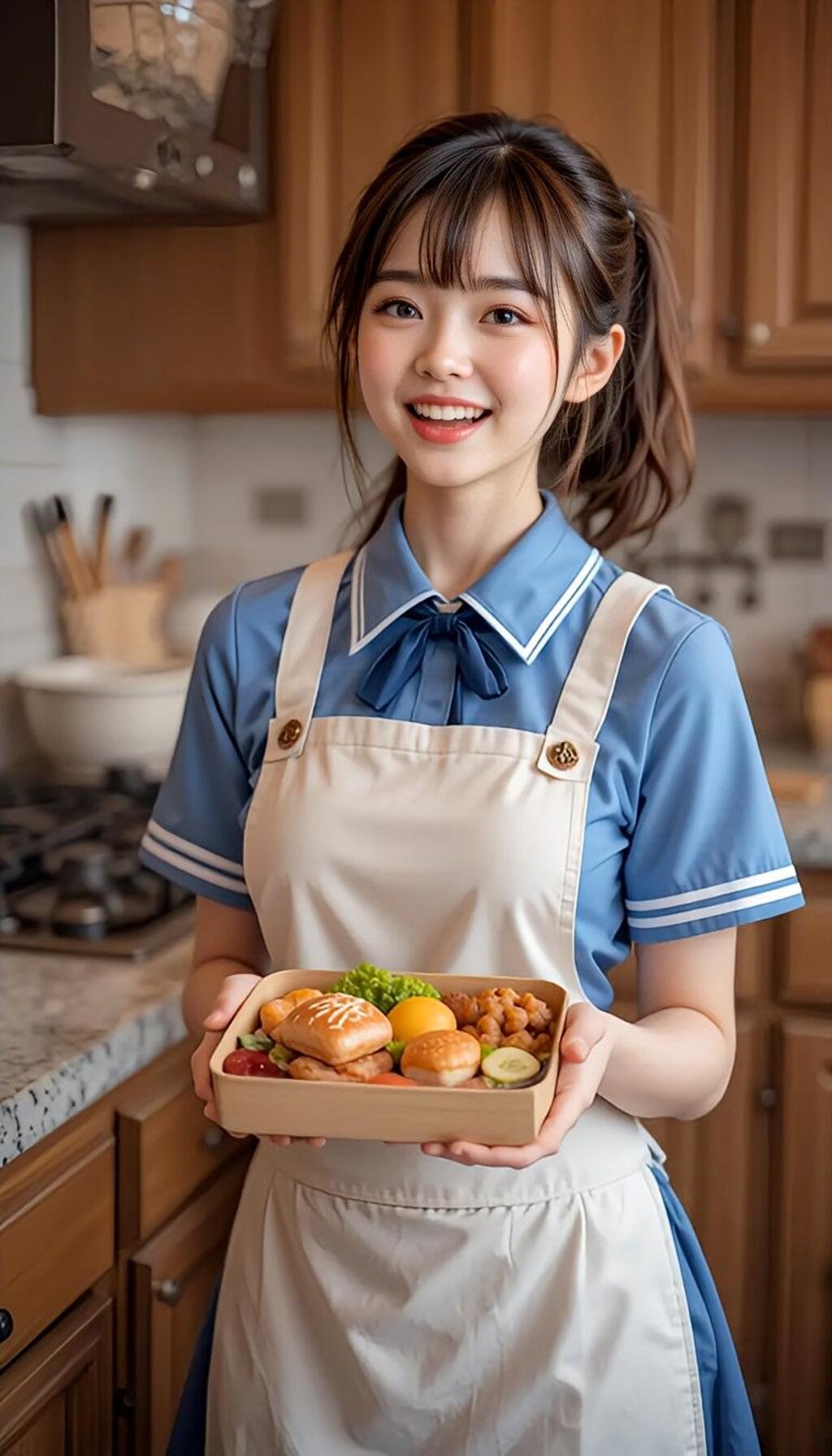 朝のお弁当作りの君