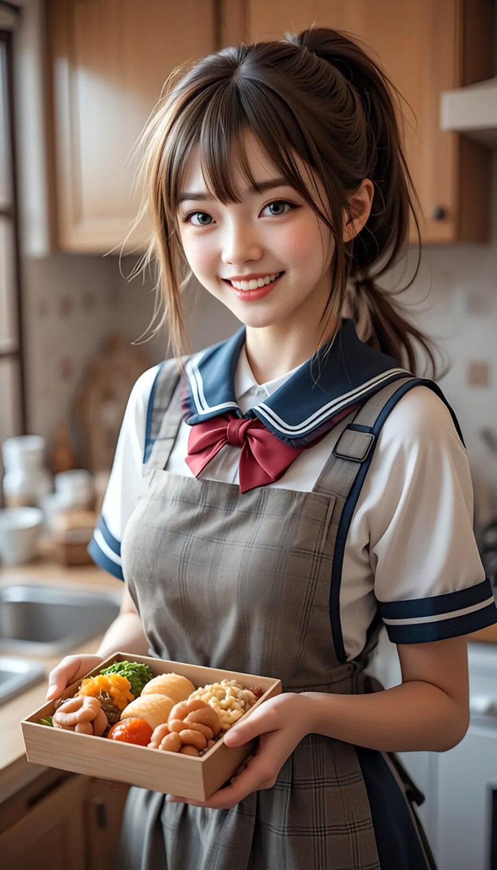 朝のお弁当作りの君