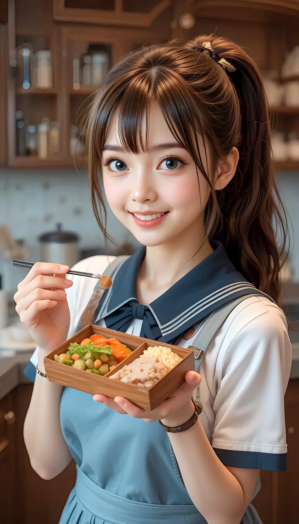 朝のお弁当作りの君