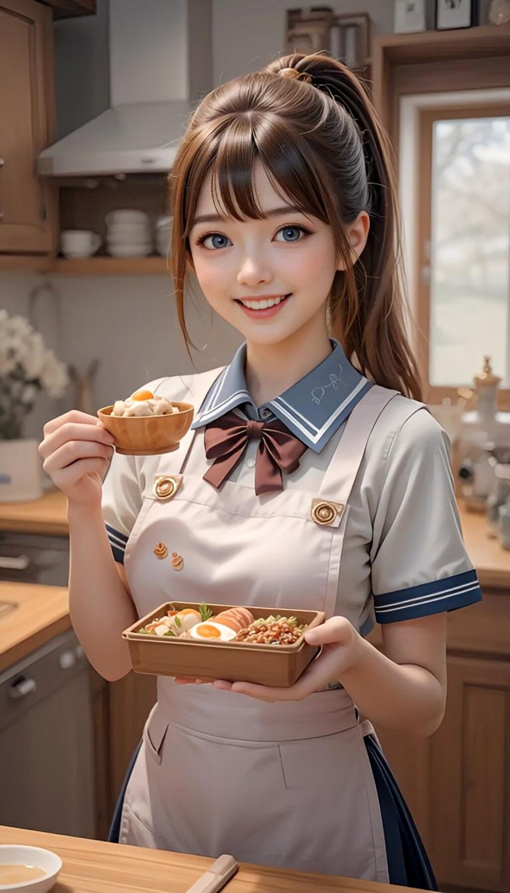 朝のお弁当作りの君