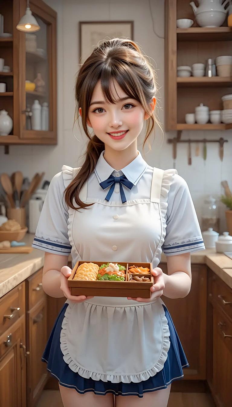 朝のお弁当作りの君