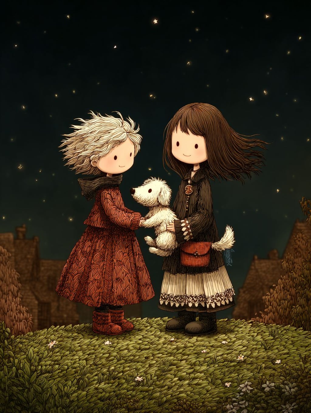 女の子と犬-srefのお試し