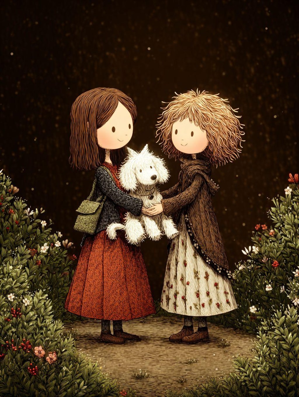 女の子と犬-srefのお試し