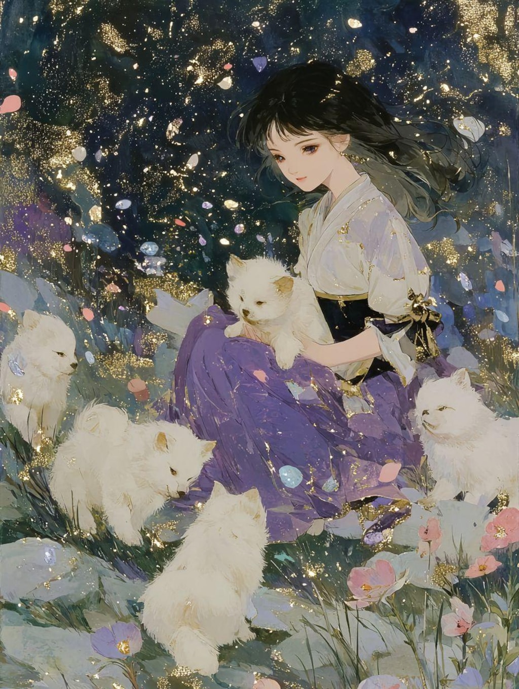 女の子と犬-srefのお試し