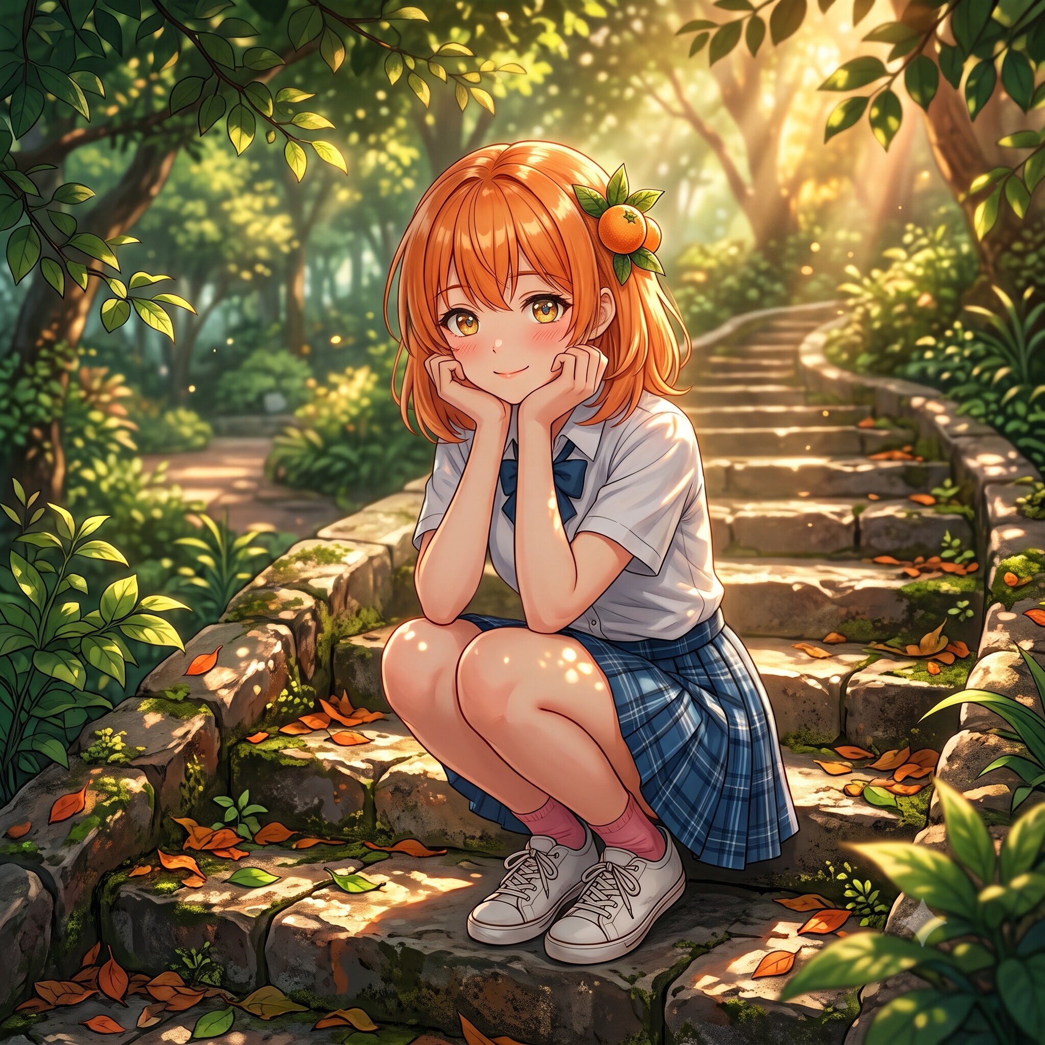 階段にAPRICOTさん