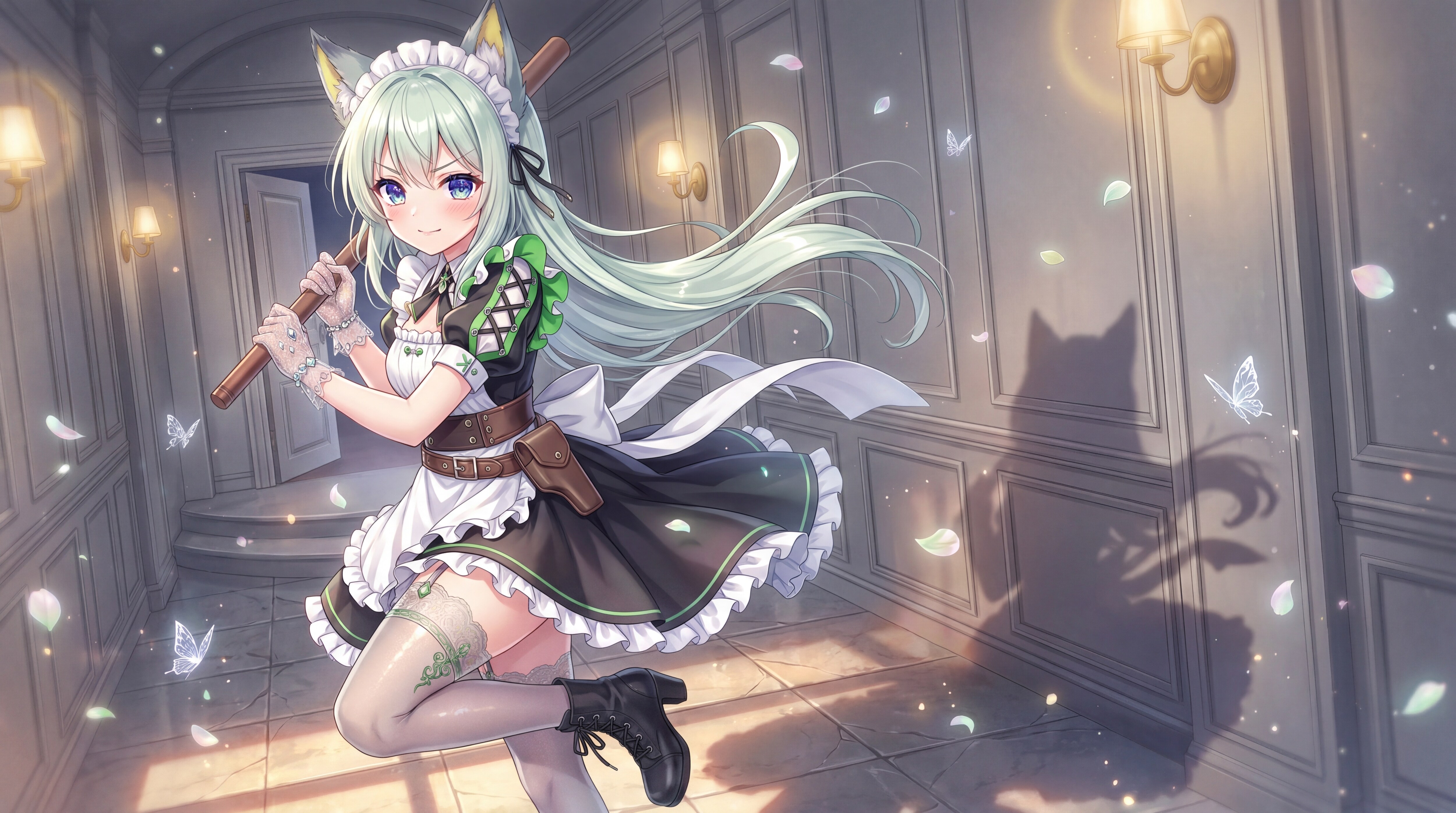 翠髪獣耳の侍女戦舞