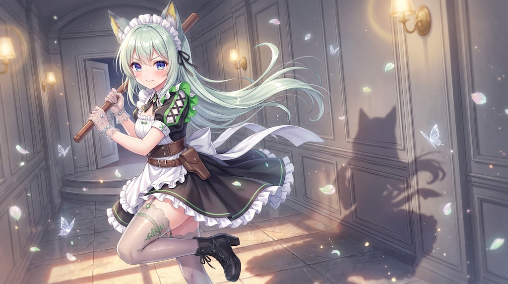 翠髪獣耳の侍女戦舞
