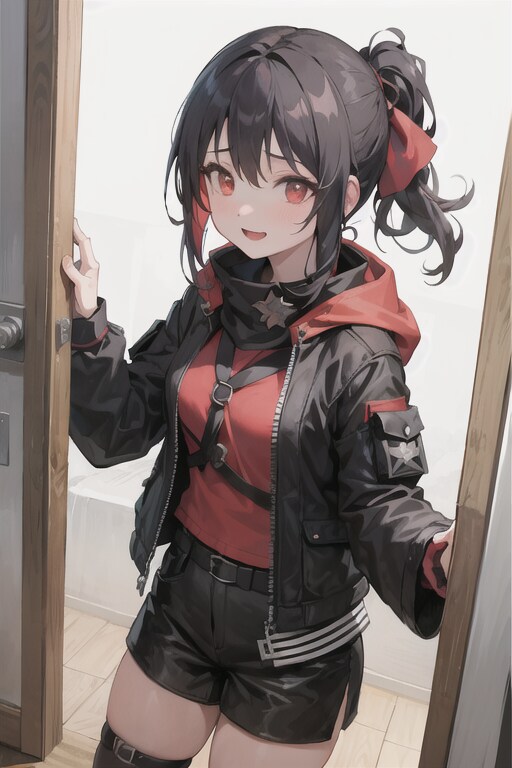 黒髪ポニテ
