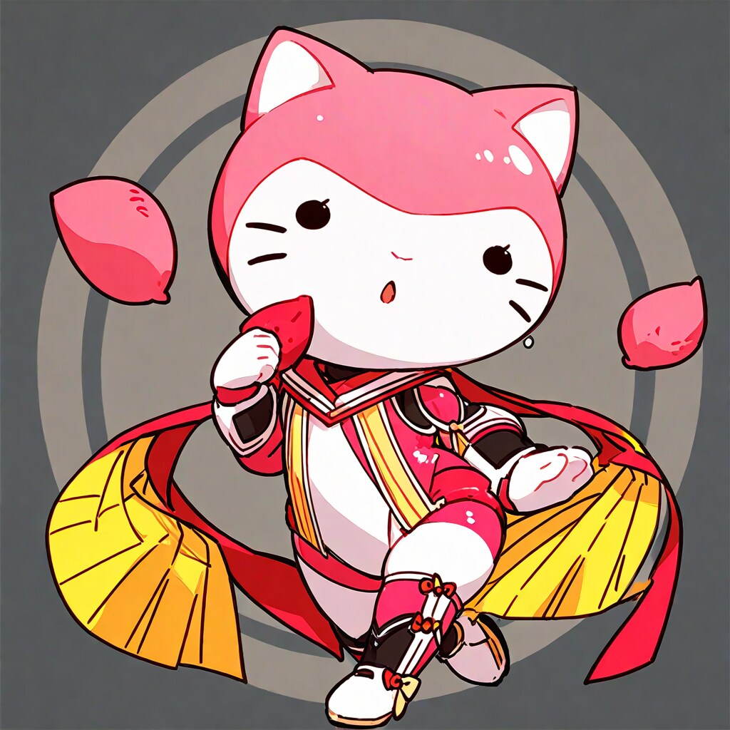 踊るネコキャラ