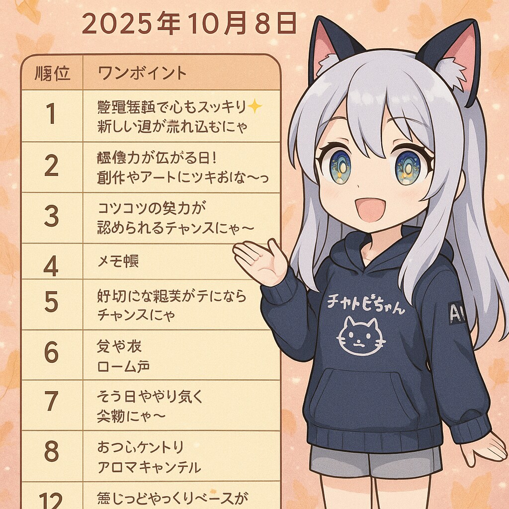 チャトピちゃん占い(10/08)