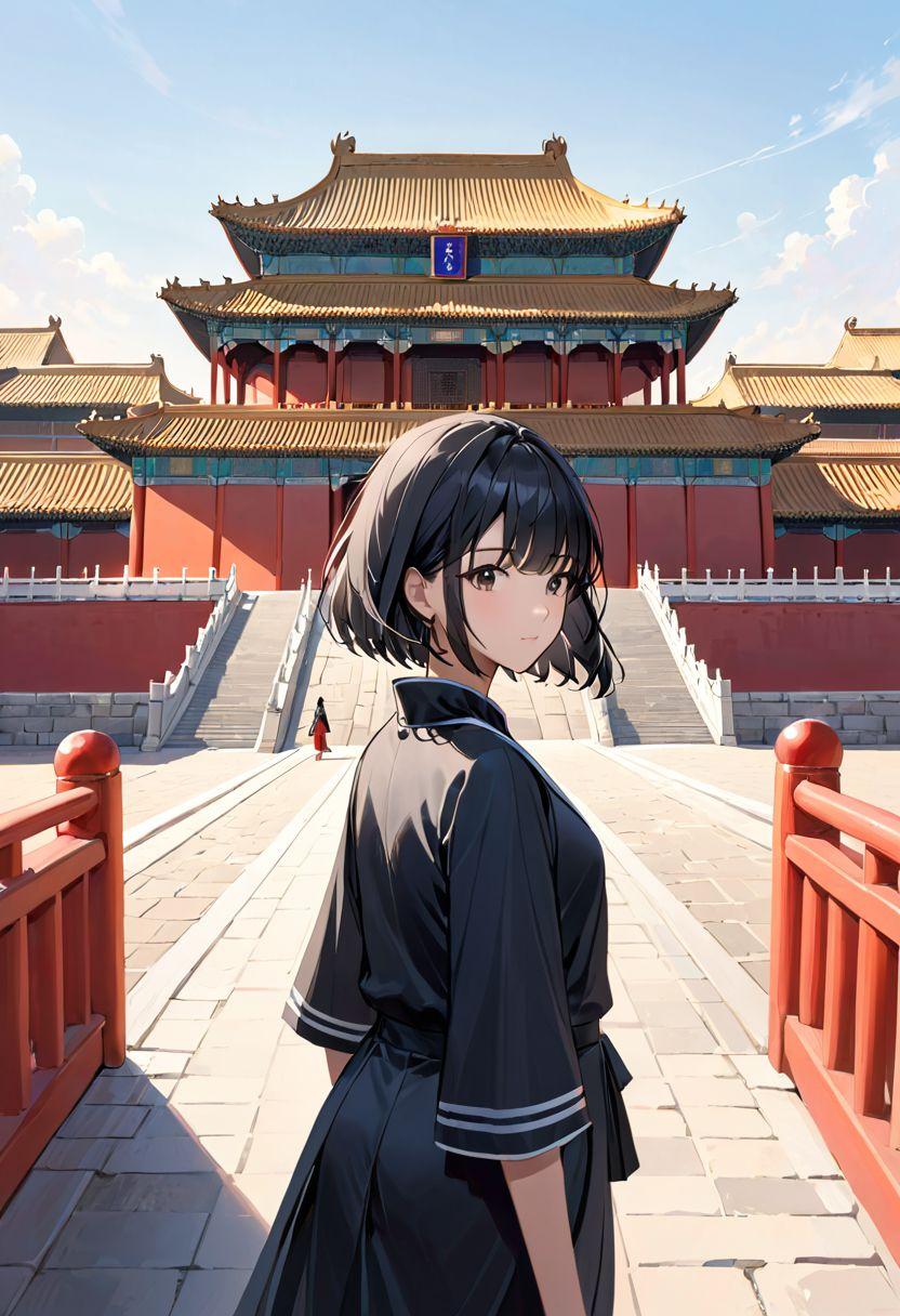城の前にて
