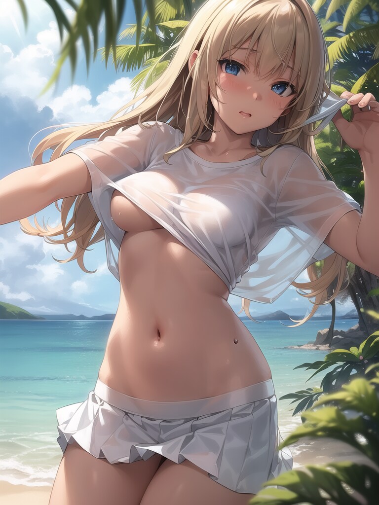 白いTシャツのサテンちゃん