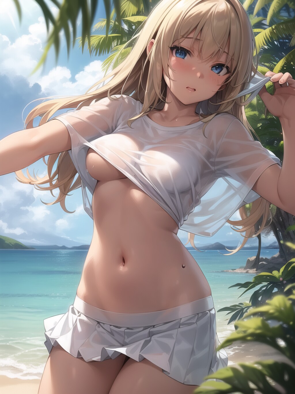 白いTシャツのサテンちゃん