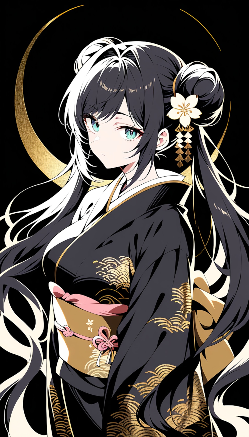 白と黒と金の和の世界