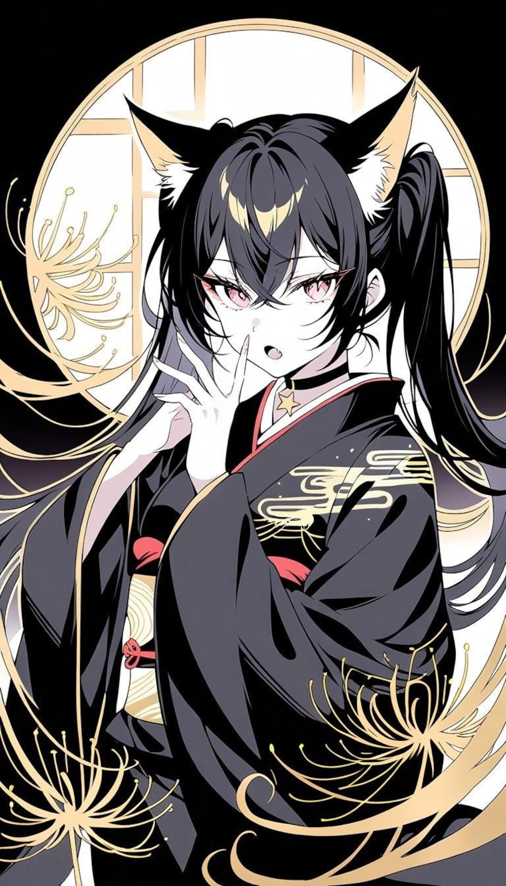 白と黒と金の和の世界