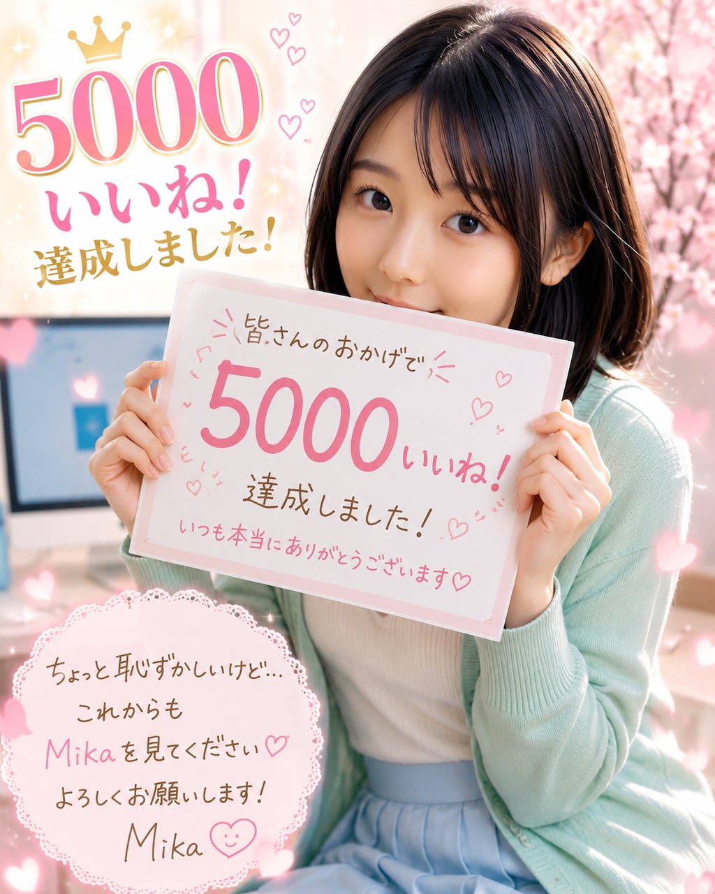 5000いいね達成記念投稿