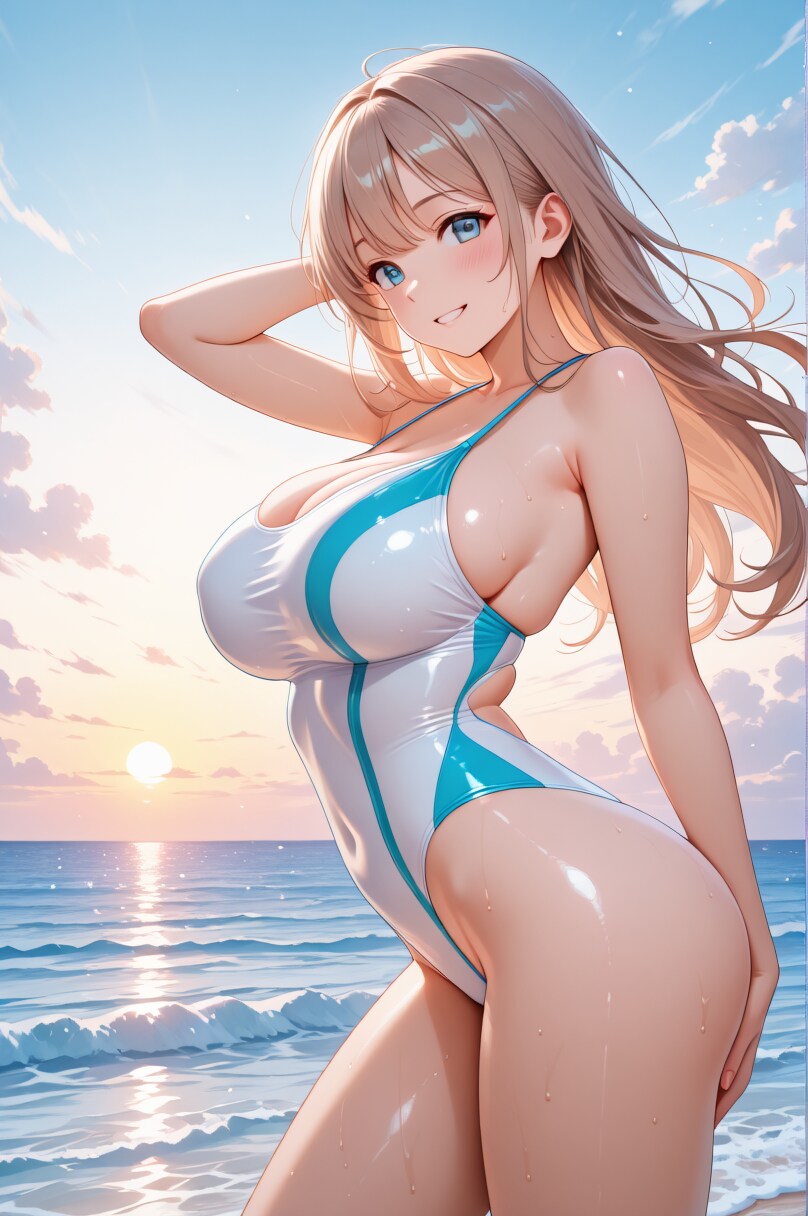 夕暮れの海♪