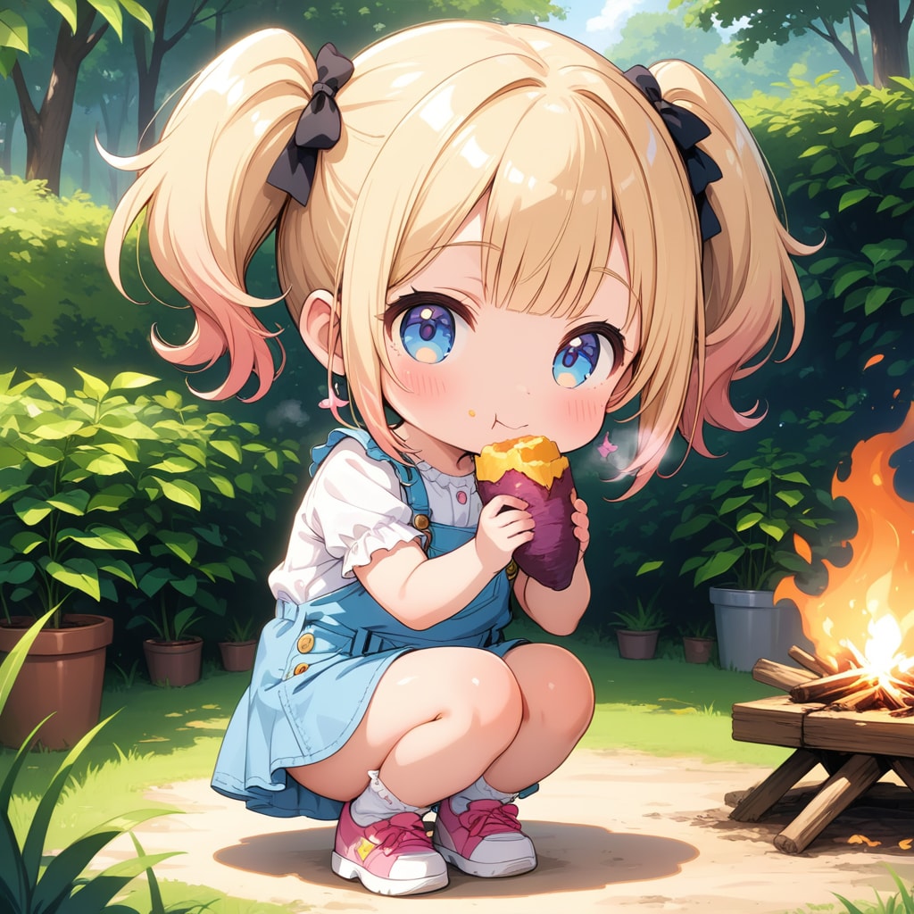 焼き芋もぐもぐ♪ | の人気AIイラスト・グラビア