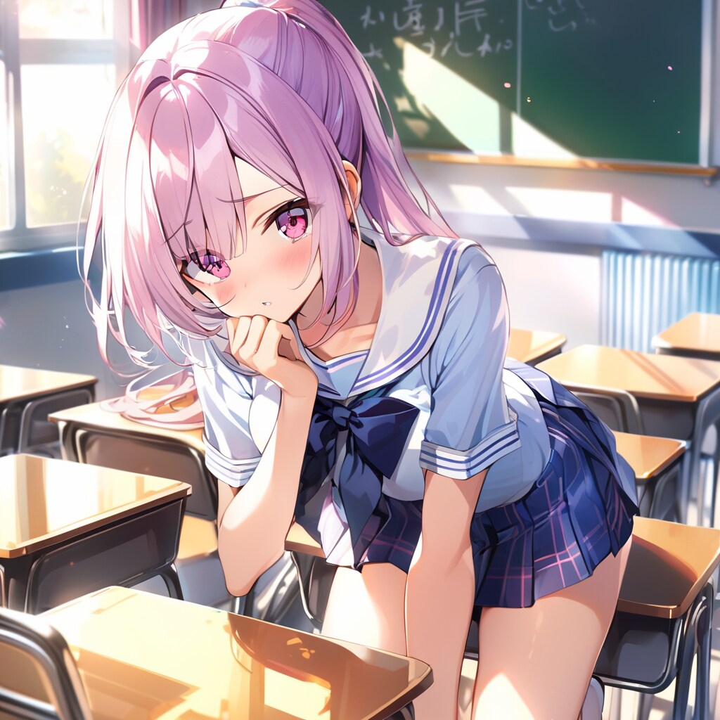 紫髪ポニテちゃん