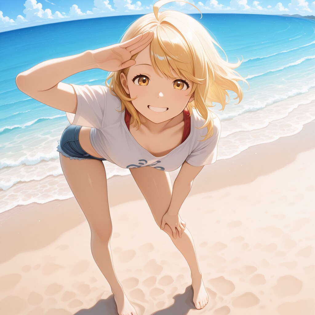 ユイちゃんと近所のビーチに来たよ