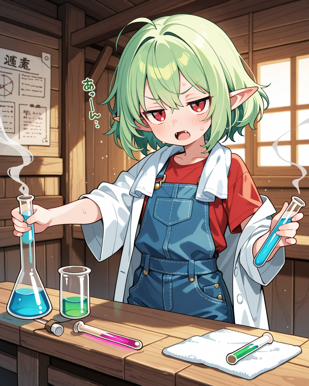 化学肥料を開発中のエルフさん！！