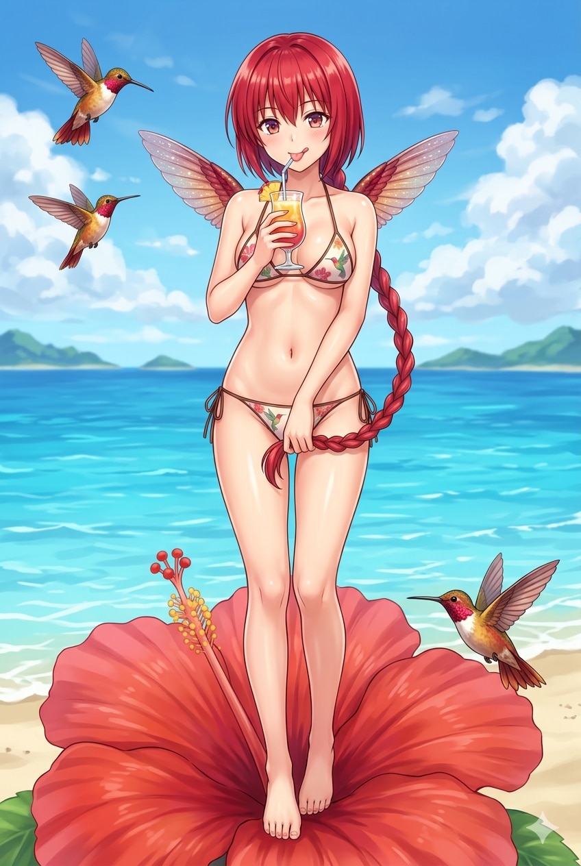 ハチドリ擬人化(世界の名画)