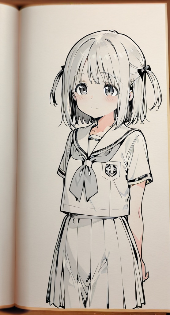下書きの女の子