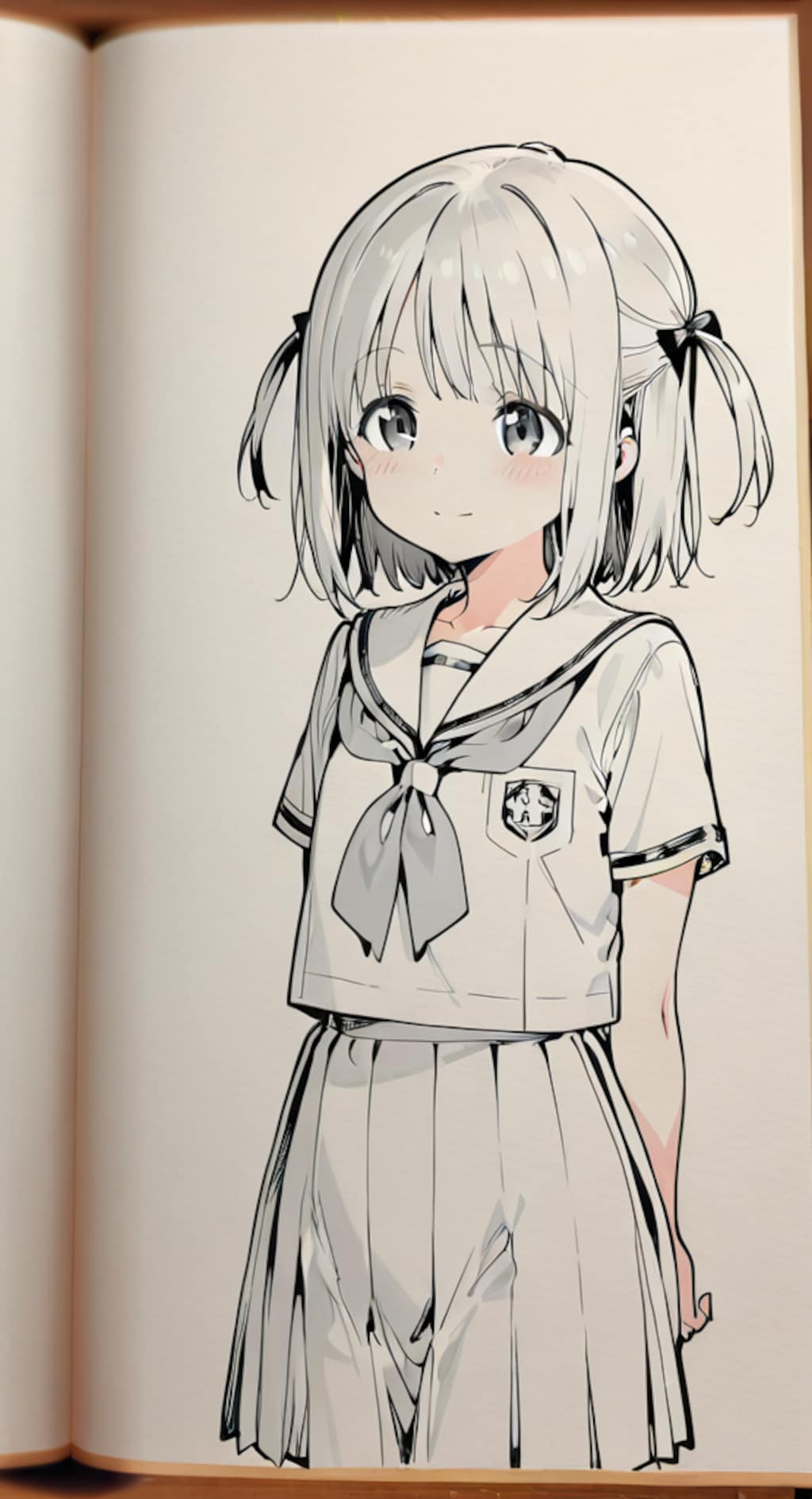 下書きの女の子