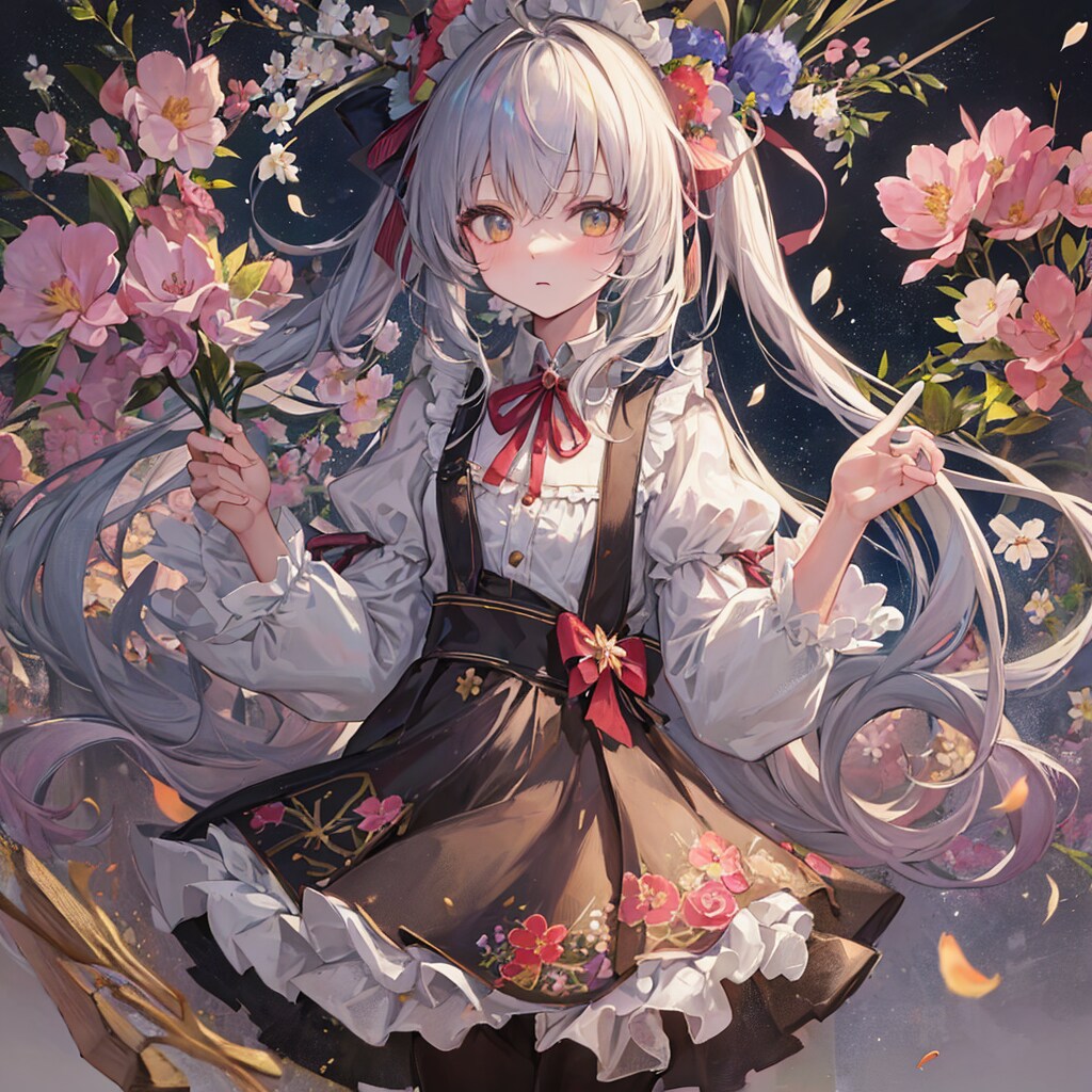 少女とお花