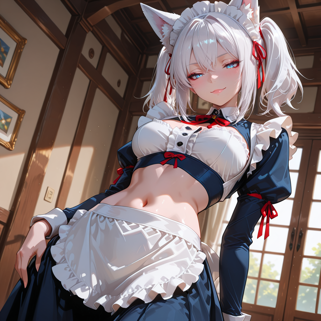 へそ出しメイド