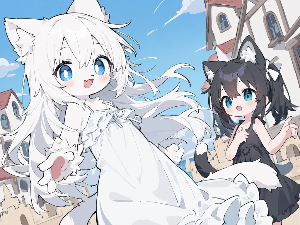 白猫ちゃんと砂の町