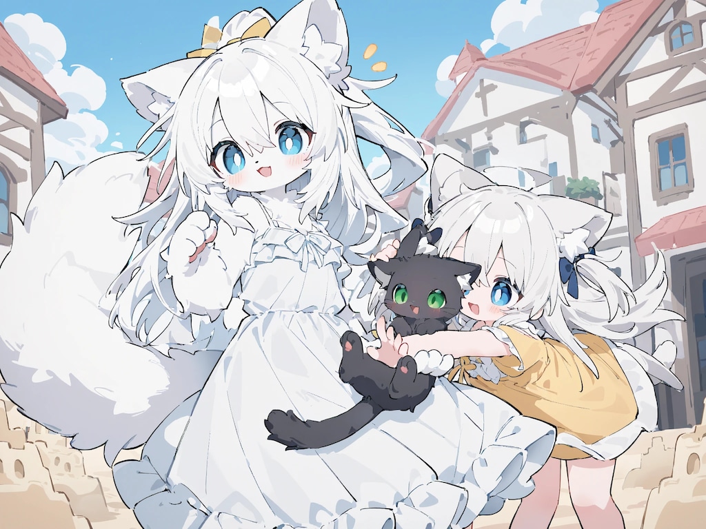 白猫ちゃんと砂の町