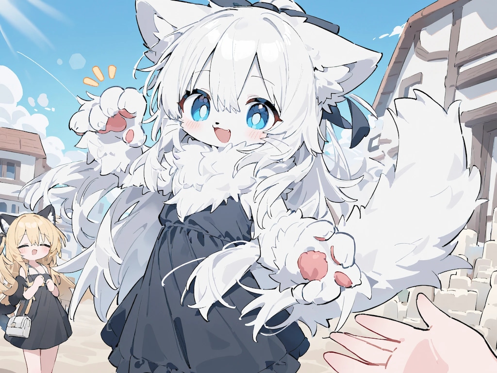 白猫ちゃんと砂の町