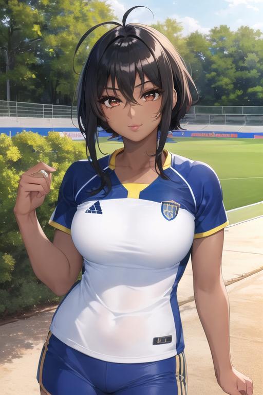 褐色サッカー女子2