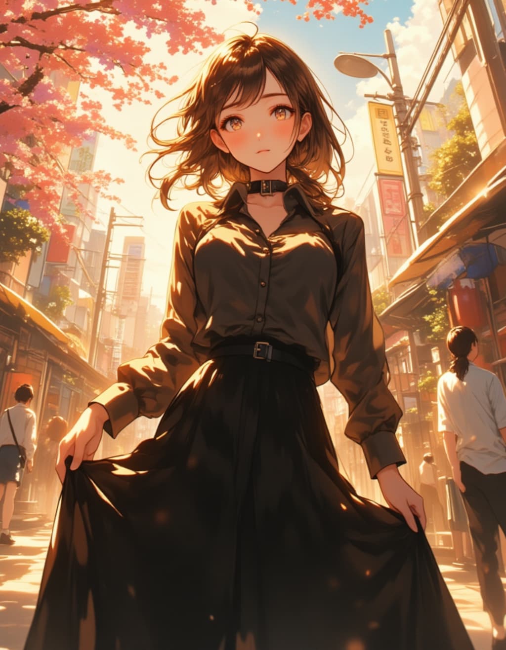 春の街角で魅せる微笑み──誘惑の仕草