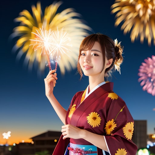 花火女子 | の人気AIイラスト・グラビア