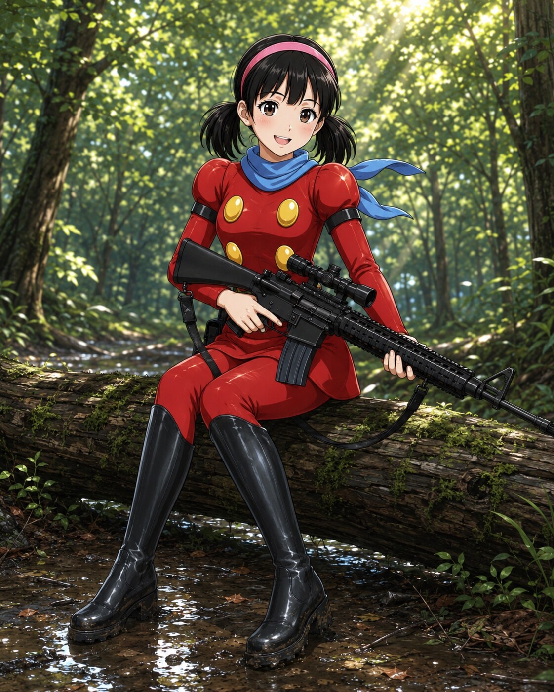 森の中で休憩します