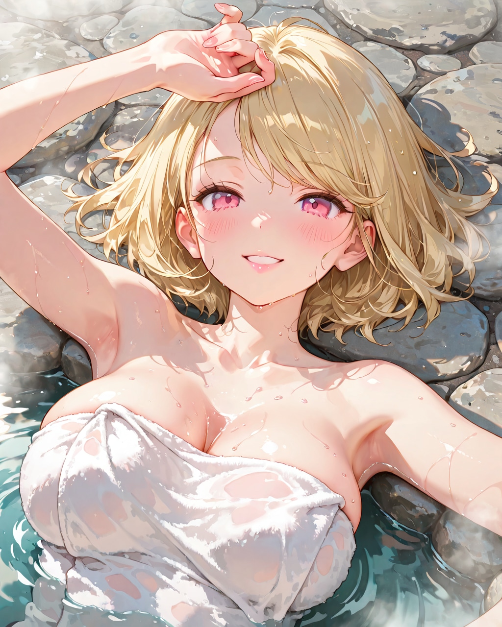 露天風呂にて
