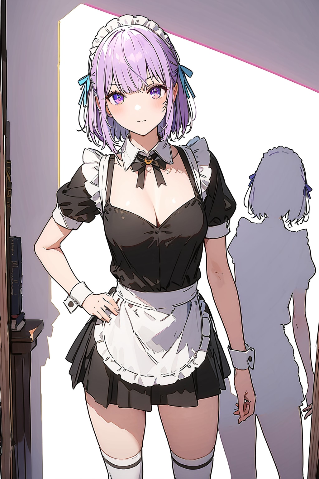 （６７２HQ）銀髪ちゃんメイド | の人気AIイラスト・グラビア