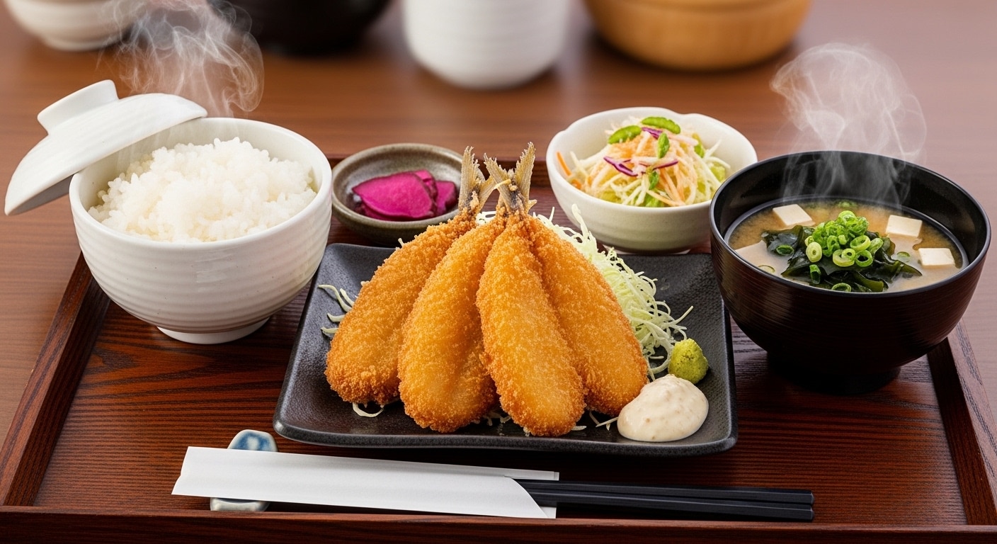 摩訶不思議食堂のアジフライ膳 | の人気AIイラスト・グラビア