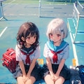 ちちぷいスクール テニス部所属のKTちゃんとリリちゃん 11枚目