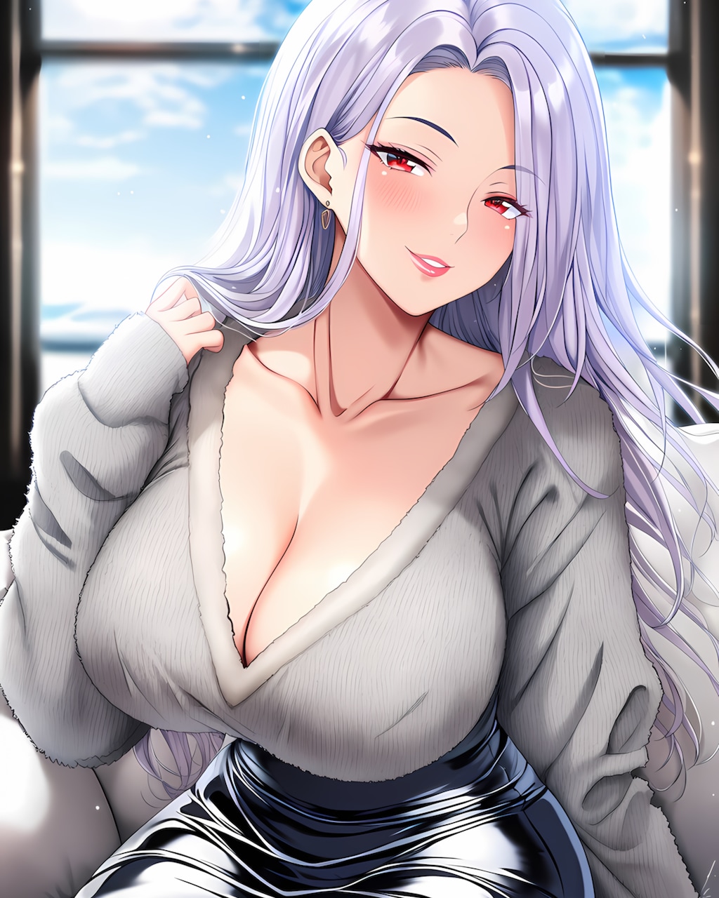 🌫️曇りの午後はアンニュイに…モヘアとサテンの優美な誘惑🌹